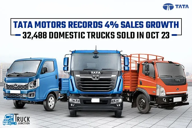 Tata Motors Records 4% Sales Growth: 32,488 Domestic Trucks Sold in Oct 23
